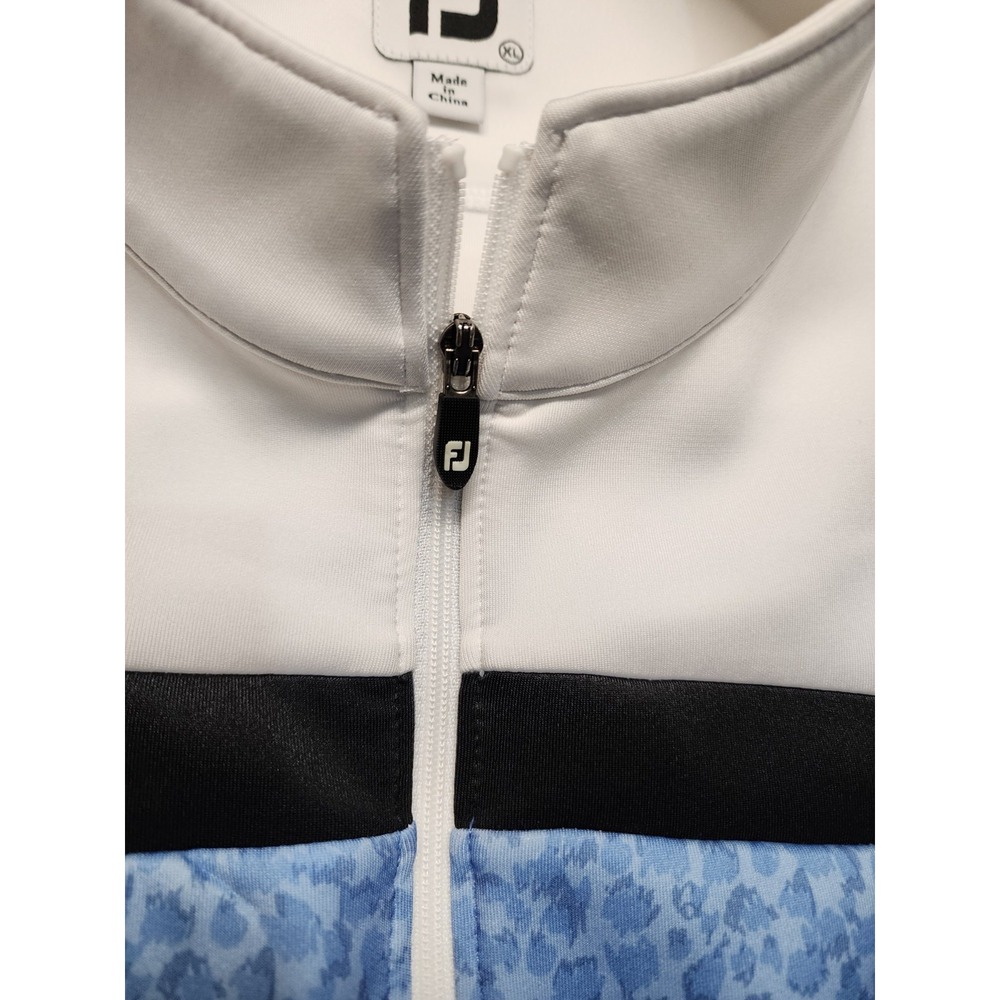 Footjoy Full Zip Golf Light Weight Jacket White Blue Women's Extra Large XL - Picture 6 of 8